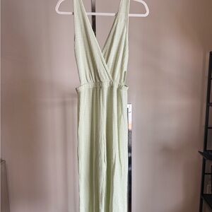 Caution To The Wind Light Green Jumpsuit